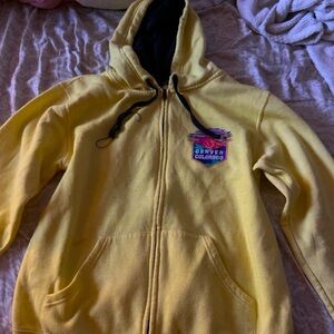 Yellow Denver Colorado, zipup sweatshirt